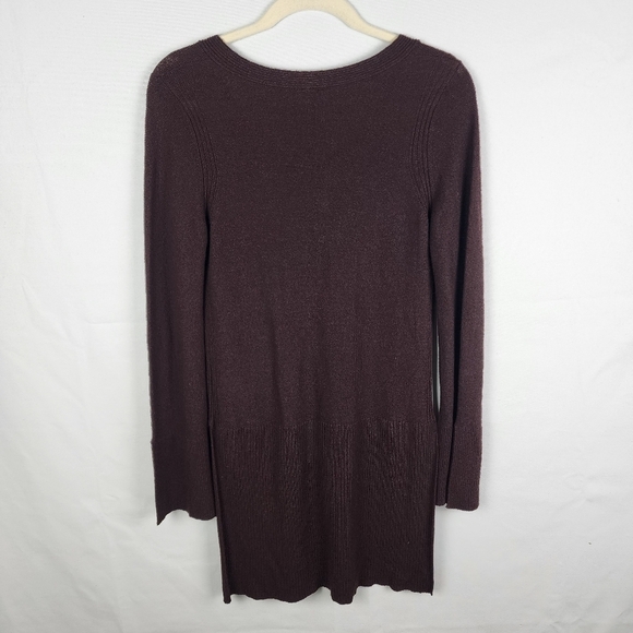 Free People Criss Cross Front Tunic Sweater Women S Boho Hi Low Side Split Brown - Picture 3 of 7
